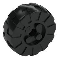 Wheel Hard Plastic Large, D.36, with 4 Studs in Schwarz