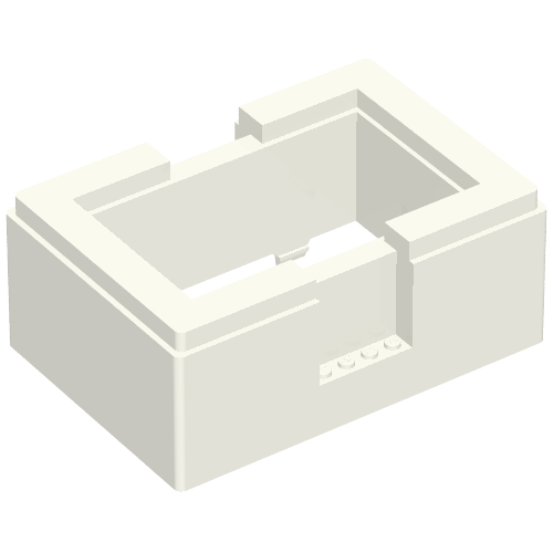 BYGGLEK Box Frame, 11 × 16 × 5, 1 × 4 × 3 Cutouts on Long Sides White
