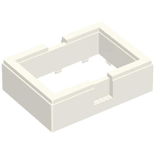 BYGGLEK Box Frame, 16 × 22 × 5, 1 × 4 × 3 Cutouts on Long Sides White