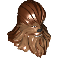 Large Figure Head Wookiee with Medium Nougat Fur Print (Chewbacca) Rotbraun