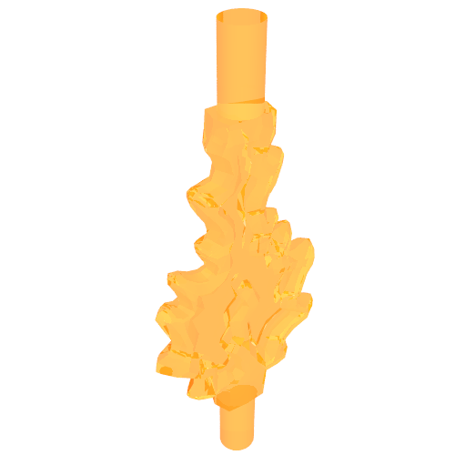Wave / Power Burst / Flame, Bolt Large with Bar Ends Trans-Orange