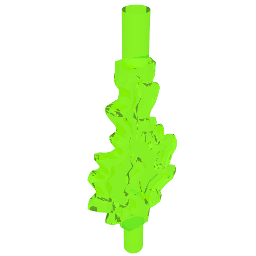 Wave / Power Burst / Flame, Bolt Large with Bar Ends Trans-Bright Green