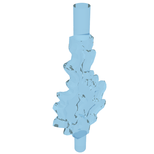 Wave / Power Burst / Flame, Bolt Large with Bar Ends Transparent-Hellblau