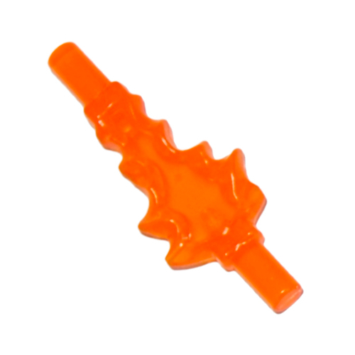 Wave / Power Burst / Flame, Bolt Small with Bar Ends Transparent-Orange