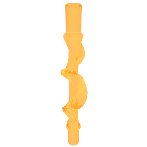 Wave / Power Burst / Flame, Bolt Spiral with Bar Ends Transparent-Orange