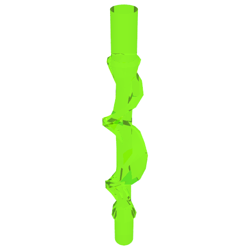 Wave / Power Burst / Flame, Bolt Spiral with Bar Ends Transparent-Hellgrün
