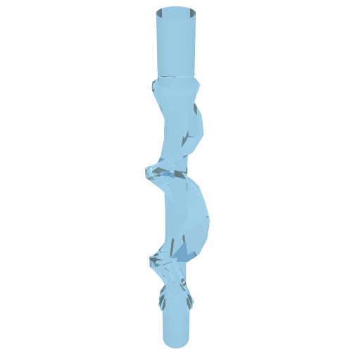 Wave / Power Burst / Flame, Bolt Spiral with Bar Ends Trans-Light Blue