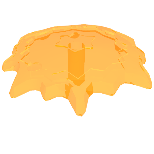 Wave / Power Burst / Flame, Shield Large with Bar End Transparent-Orange