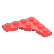 Plate Special 4 × 4 with 3 × 3 Quarter Round Cutout Koralle