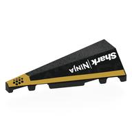 Brick Wedged, Sloped 2 × 5 Left with Gold Stripe, White 'Shark NINJA' print Black