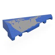 Brick Wedged, Sloped 2 × 5 Right with Silver Bull print Blue