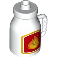 Duplo Milk Bottle with Handle and Fire print White