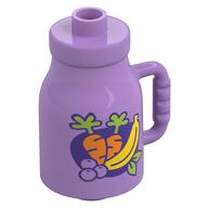 Duplo Milk Bottle with Handle and Vegetables print Mittellavendel