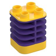 Duplo Brick 2 × 2 × 2 Yellow with Flex Spring Dunkellila