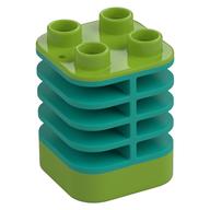 Duplo Brick 2 × 2 × 2 Lime with Flex Spring Dark Turquoise