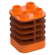 Duplo Brick 2 × 2 × 2 Orange with Flex Spring Dunkelorange