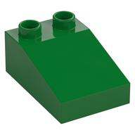 Duplo Brick 3 × 2 Slope 33° Green