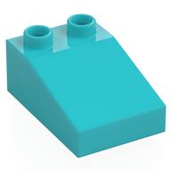 Duplo Stein 3 × 2 Dachstein 33° Mittelazur