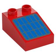 Duplo Brick 3 × 2 Slope 33° with Solar Panel print Rot