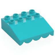 Duplo Roofpiece Slope 33 4 × 4 with Awning Overhang with 5 Bottom Tubes Mittelazur