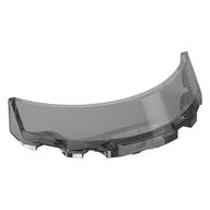 Windscreen 3 × 6 × 1 Curved with Rectangular Stud Holder in Bottom Trans-Black