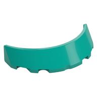 Windscreen 3 × 6 × 1 Curved with Rectangular Stud Holder in Bottom Dark Turquoise