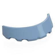 Windscreen 3 × 6 × 1 Curved with Rectangular Stud Holder in Bottom Sandblau