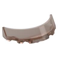 Windscreen 3 × 6 × 1 Curved with Rectangular Stud Holder in Bottom Transparent-Braun