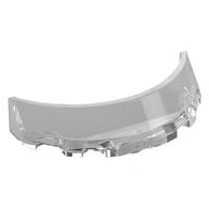 Windscreen 3 × 6 × 1 Curved with Rectangular Stud Holder in Bottom in Trans-Clear
