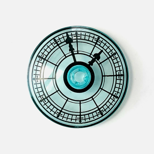 Dish 4 × 4 Inverted with Clockface print Trans-Light Blue