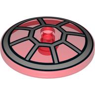 Dish 4 × 4 Inverted [Radar] with TIE Fighter Cockpit Print - Open Stud Trans-Red