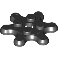 Plate Special 2 × 2 Splat Gear, 6 Teeth Black