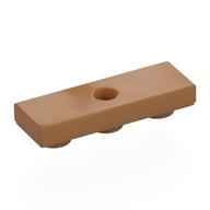 Tile Special 1 × 3 Inverted with Center Hole Medium Nougat