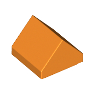 Brick Sloped Double 45° 1 × 1 Orange
