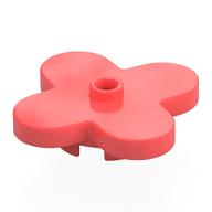 Flower 4 × 4 Rounded Petals with Center Stud Koralle