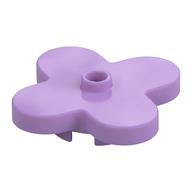 Flower 4 × 4 Rounded Petals with Center Stud Medium Lavender