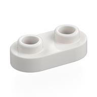 Plate Special 1 × 2 Rounded with 2 Open Studs White