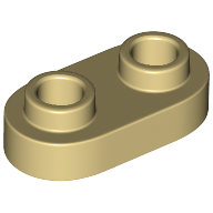 Plate Special 1 × 2 Rounded with 2 Open Studs Tan
