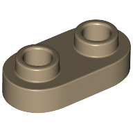 Plate Special 1 × 2 Rounded with 2 Open Studs Dark Tan