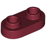 Plate Special 1 × 2 Rounded with 2 Open Studs Dark Red