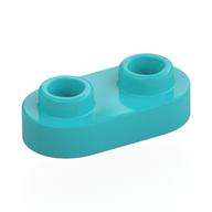 Plate Special 1 × 2 Rounded with 2 Open Studs Medium Azure