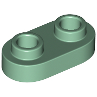 Plate Special 1 × 2 Rounded with 2 Open Studs Sand Green
