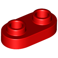 Plate Special 1 × 2 Rounded with 2 Open Studs Red