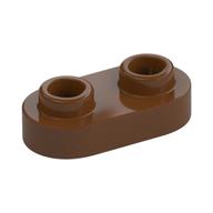 Plate Special 1 × 2 Rounded with 2 Open Studs Reddish Brown