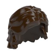Hair Mid-Length Wavy with Center Part and Sidelocks Dunkelbraun