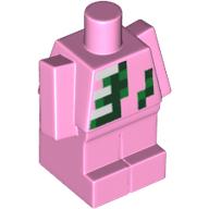 Baby / Small Body, Pixelated Black, Green, and White Squares Bright Pink