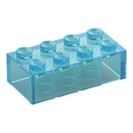 Brick 2 × 4 without Cross Supports [Modern] Transparent-Hellblau