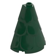 Tower Roof 2 × 4 × 4 Half Cone Shaped with Roof Tiles Dunkelgrün