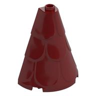 Tower Roof 2 × 4 × 4 Half Cone Shaped with Roof Tiles Dunkelrot
