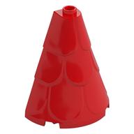 Tower Roof 2 × 4 × 4 Half Cone Shaped with Roof Tiles Red